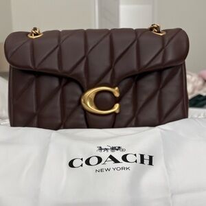 Maple Coach Tabby Quilted Shoulder Bag with Gold Accents
